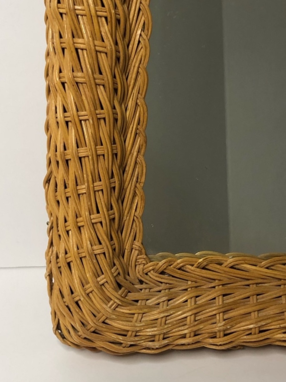 Wicker Ratton Boho Hanging Mirror - Picture 2 of 5